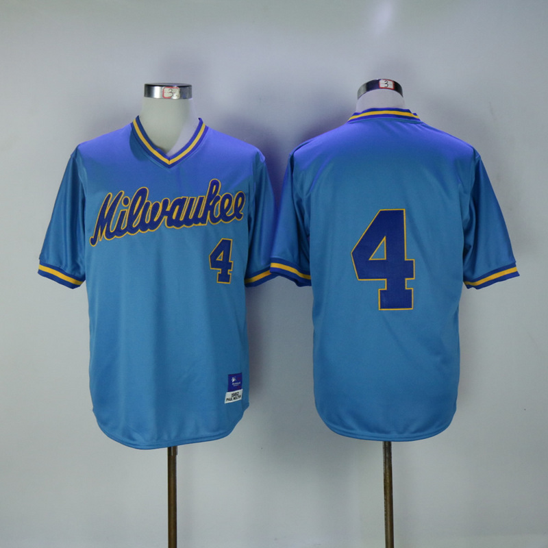 2017 MLB Milwaukee Brewers #4 Paul Molitor Blue Throwback Jerseys